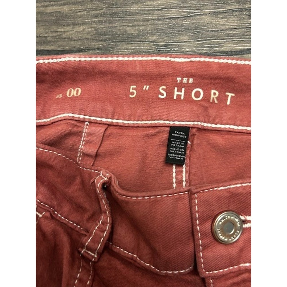 White House Black Market Womens Extra High-Rise The 5" Short Rust Red Size 00 - Picture 6 of 13